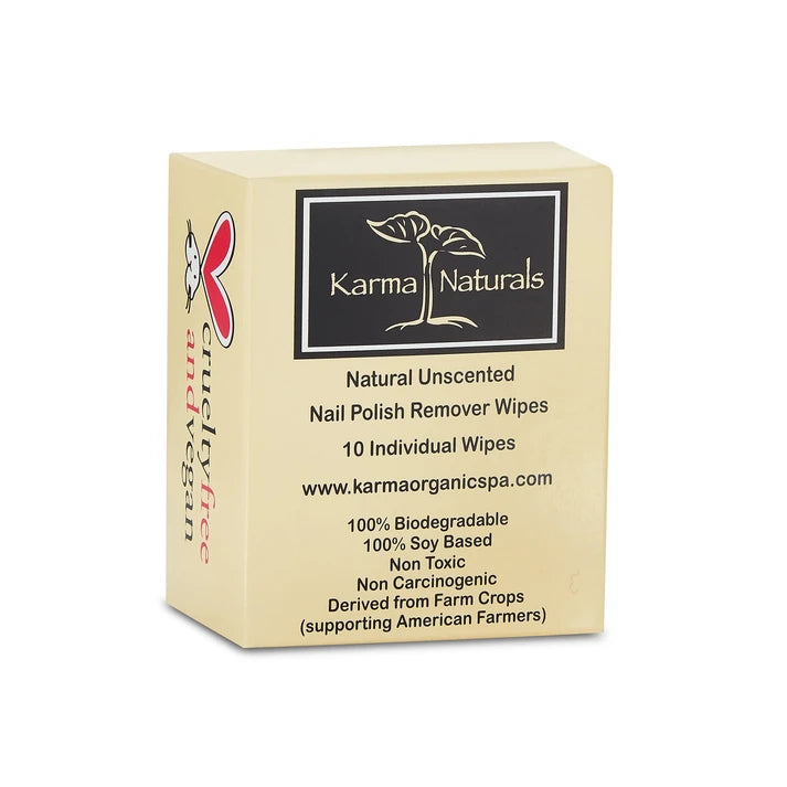 Karma Naturals Unscented Nail Polish Remover Wipes -1 Pack of 10 Individually Wr