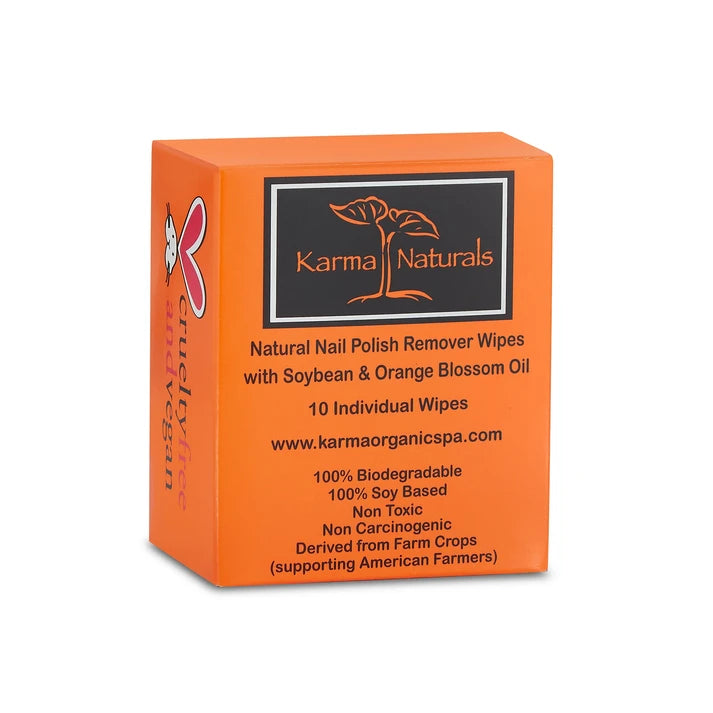 Karma Naturals Nail Polish Remover Wipes with Orange Blossom Oil