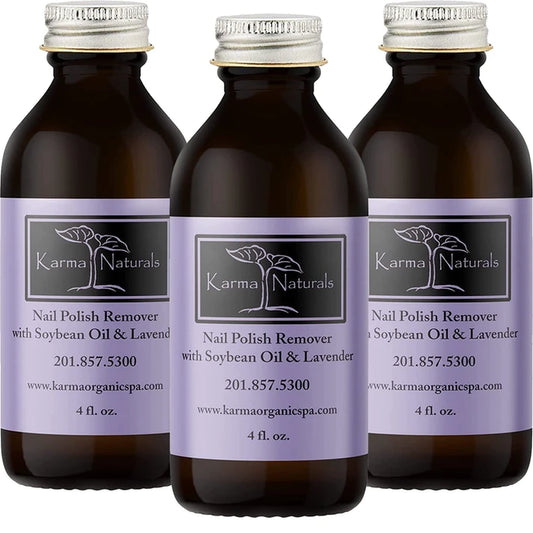 Karma Naturals Nail Polish Remover with Soybean and Lavender Oil - 3 Pack  12 Fl