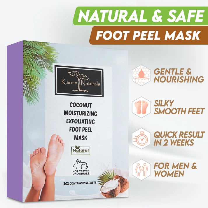 Karma Naturals coconut Foot Peel Mask - 2 Pack